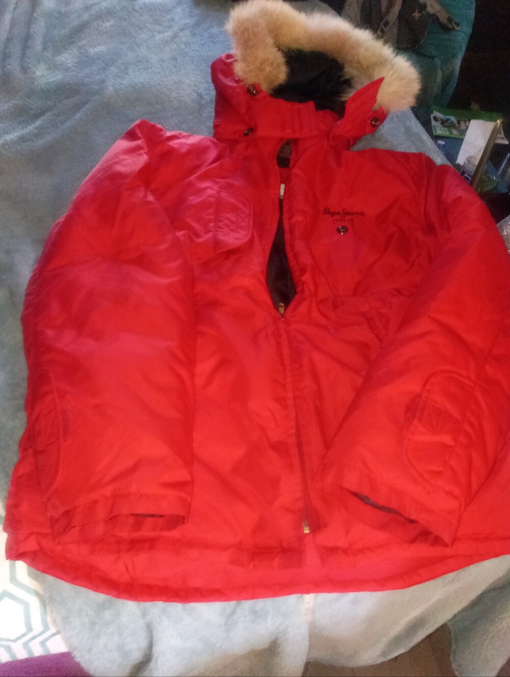 Pepe Jeans Red and Black Puffer Jacket